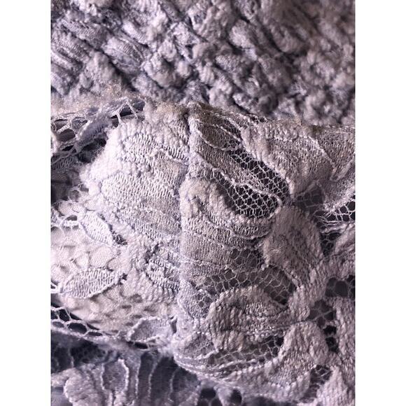 Free People Hailee Dress Lace Puff Sleeve A-Line Mini Twinkling Perry Blue NWT S - Picture 7 of 9